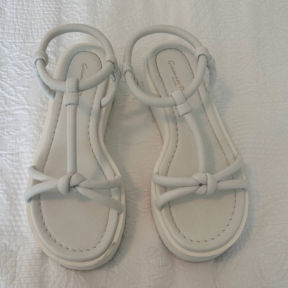 Gianvito Rossi White Platform Sandals